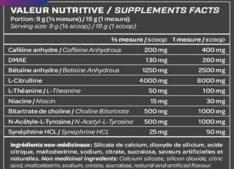 Fiche Nutritionnel
